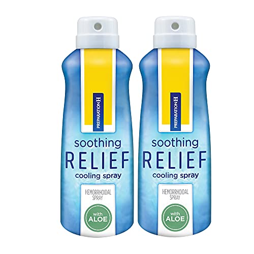 Preparation H Soothing Relief Cooling Spray, No-Touch Witch Hazel Spray for Irritated Skin Relief - 2x2.7 Oz Bottles