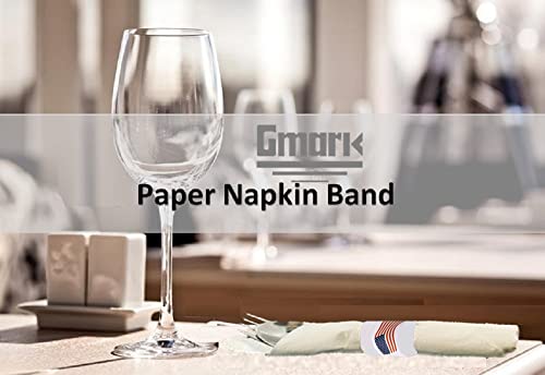 Gmark Paper Napkin Band Box Of 500, Paper Napkin Rings Self Adhesive (Us Flag) Gm1109A #TOP1