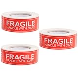 SOLUSTRE 3rollen Versandetiketten Fragile Selbstklebende Warnaufkleber Für Vorsichtige Handhabung Für Sichere Und Verpackung Für Paketversand Und Expresslieferungen