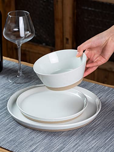 Famiware Saturn Dinnerware Sets, 12 Piece Dish Set, Plates And Bowls Sets For 4, White #TOP1