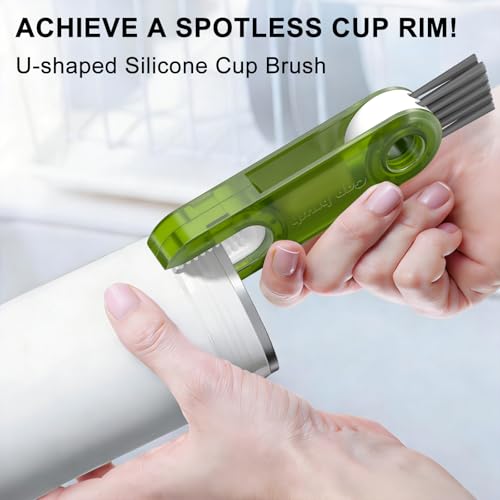 Image of 3 in 1 Cup Lid Gap Cleaning Brush Set, Multifunctional Bottle Cleaning Tools, Mutipurpose Tiny Cup Holder Cleaner, Home Kitchen Crevice Brush Tools