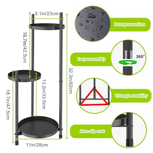 KHayRovies 3 Tier Plant Stand Indoor Tall - Image 2