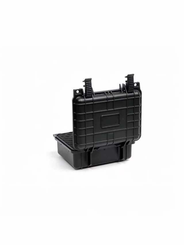 Koffer - 400 x 300 x H 335 mm - zwart - stapelbak met deksel en