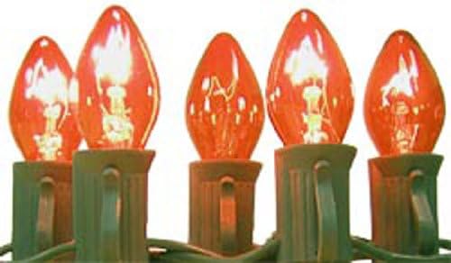 C7 Twinkle Red Christmas Lights Sets With Green Wire [C7FLBK-Red]