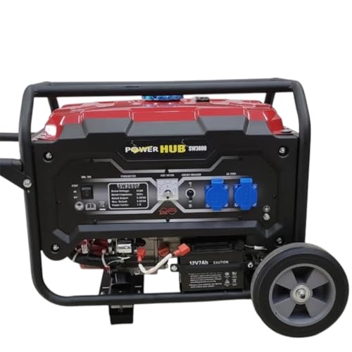 Image of POWER HUB SW3600-3000 Watts OR 3KW Powered Self Start Generator With Heavy Duty Engine|Home & Commercial Use|Petrol Generator|1 Year Warranty & Life Time Spares Supply
