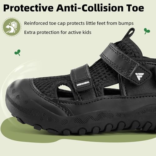 Mishansha Toddler Sandals Kids Hiking Sandals Coal Black Little Kid 2 by Mishansha - Used condition - Image 4
