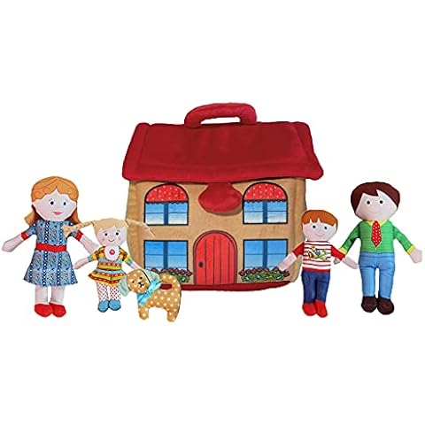Snuggle Stuffs Happy Family Soft Plush Figure Doll Set with Toy House | Plush House, Plush Toys, Cute Plush Toys for Girls, Plush Figure Toys, Plush Toys for Boys, Soft Toys for Toddlers 1-3 Cover