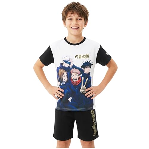 Get Trend Jujutsu Kaisen Pijama Niño Verano, 7-16 Años, 100% Algodón, Conjunto de Camiseta Manga Corta y Pantalones Cortos, Regalos Niño (13-14 Años, Multi Jujutsu)