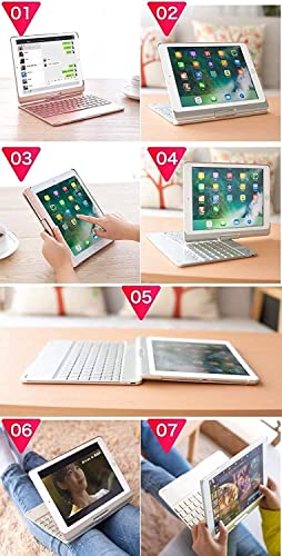 Teclado giratorio 360 para iPad de 10ª generación 10.9 con panel táctil 7