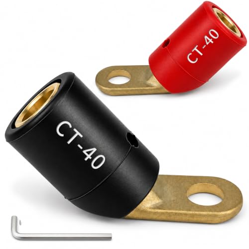 Image of 2PC CT-40FA Welding Terminal Connector, Welding Lug Connector Black & Red