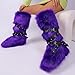 CSRZPMG Women Knee High Furry Faux Fur Boots Fuzzy Fluffy Round Toe Anti Slip Suede Warm Snow Long Boots Winter Comfy Fashion Plush Outdoor Indoor Flat Boot