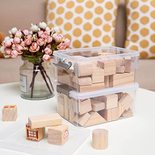 Image of 8Packs 1.3Qt Small Storage Bins with Lids,Stackable Clear