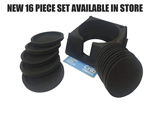 Premium Absorbent Drink Coasters Set Of 6 Silicone With Felt Inserts - Innovative,Stackable, Easy Pick Up, Non Slip, 2-In-1 Designer Coaster For Kitchen, Restaurant, Bar, Man Cave Or Boat. (Black) #TOP2