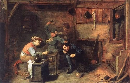 Lienzo decorativo de Adriaen Brouwer 60x90cm, pintura vintage para decoración de paredes
