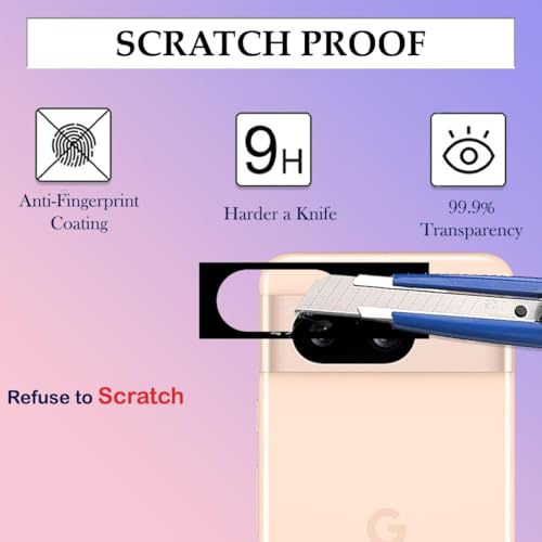 Image of ZARALA Glass Camera Lens Protector For Google Pixel 7 /8 /8A [9H Hardness] [6D Lens Protector ] [Easy Installation] Black (Google Pixel 7 /8 /8A)