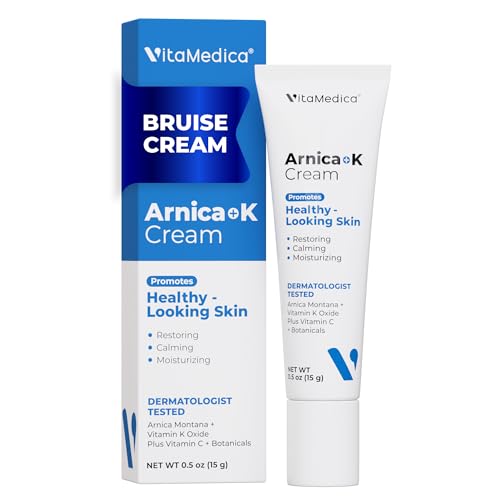 VitaMedica Arnica + Vitamin K Cream for Face & Under-Eye, Lightweight Sensitive-Skin Formula, 0.5 oz