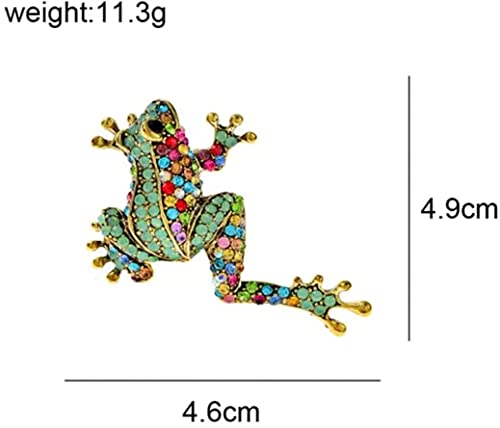 Rhinestone Frog Brooch Vivid Animal Pin Full Glasses Design Alloy Material Green Color Women And Men Jewelry2