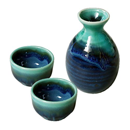 AWASAKA Japanese Sake Set Handmade MINOYAK Ceramic Cold Sake Cups Liquor Collection...
