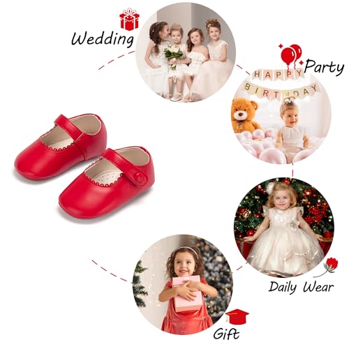 Image of PHIRAMIN Toddler Girl Mary Jane Dress Shoes-Little Girl School Uniform Shoes for Wedding Party