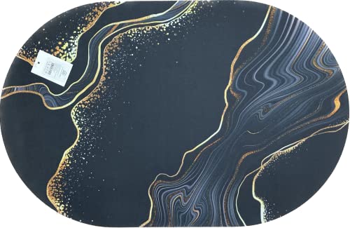 Tapete Absorvente Antiderrapante Secagem Rápida para Banheiro ou Cozinha Oval Anti-Gorduras38x58CM (