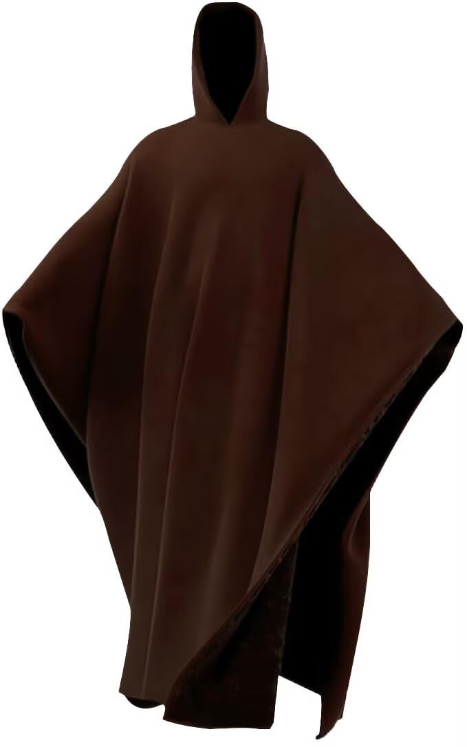 Wearable Blanket Hoodie – Unisex Oversized Cloak With Adjustable Hood, Fleece Lounge Cape For Indoor/Outdoor(Brown)