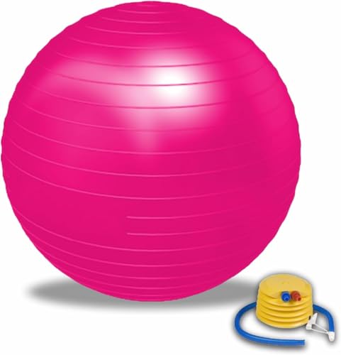 ONEX Pregnancy Ball, exercise ball, yoga ball, birthing ball, birthing ball, Pilate Balance Balls with Pump, Anti-Slip & Anti-Burst,Fitness, Physical Therapy, Gym Office and Home Exercise (PINK)