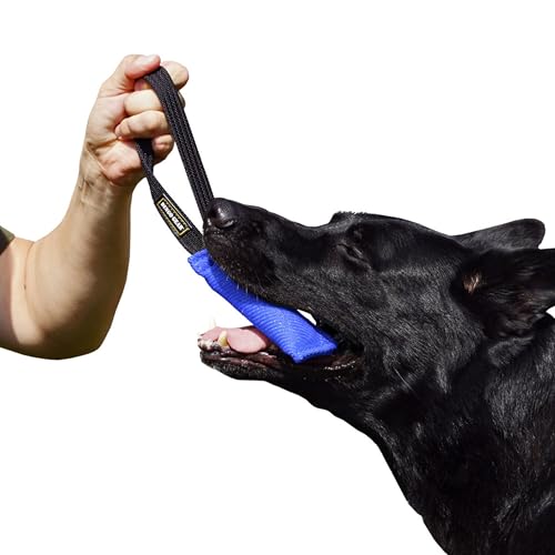 Dingo Gear Baumwolle-Nylon Beißwurst für Hundetraining IGP IPO Obiedence Schutzhund Hundesport, 15 x 5 cm, 1 Griff Blau S00060