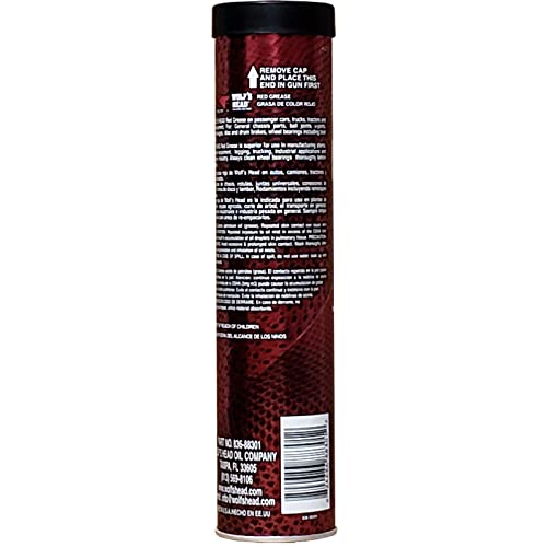 Wolf's Head Red Grease Nlgi #2 (836-88301-91) 14 Oz Tube, Pack Of 10 #TOP2