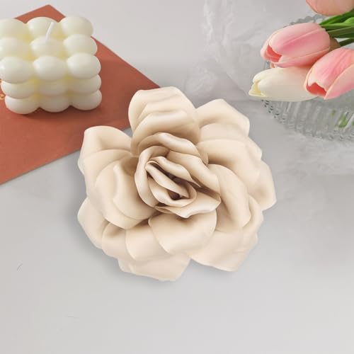 Image of Flower Brooch Pins for Women 5.5in Lapel Pins Large Rose Floral Brooches Dainty Satin Fabric Brooches Rose Flower Hair Clips Wedding Party Dance Clothes Accessories Jewelry