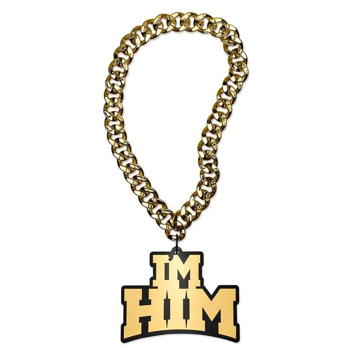 TrophySmack 'I'm Him' Turnover Chain - Chrome Gold & Black Acrylic