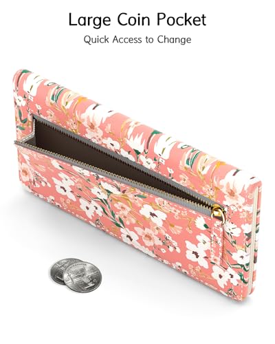 Image of Nipichsha Womens Wallet, RFID Slim Wallets for Women, Thin Ladies Credit Card Holder Purse, Cute Leather Bifold Clutch Billfold with 11 Card Slots & ID Window, Rosemary