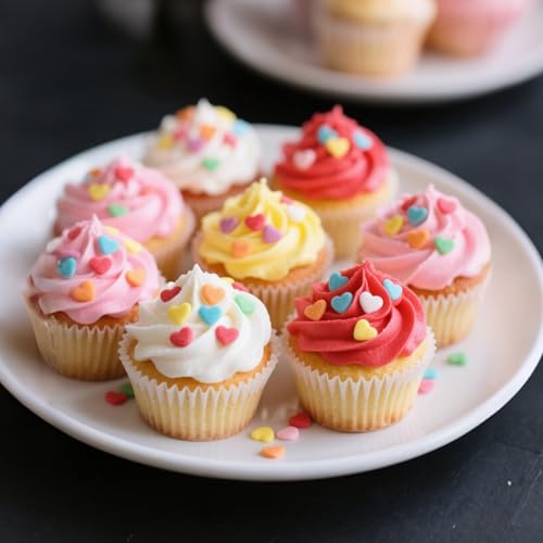 Image of Edible Confetti Sprinkles,Colorful Heart-Shape Cake Decoration,Rainbow Round Candy for Cake Decorating,Pastel Sprinkles for Desserts Baking,Birthday Party,Festival Day Baking Supplies