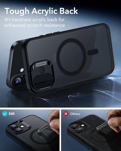 Image of ESR for iPhone 17 Case, Camera Control Cover, Compatible with MagSafe, Shockproof Military-Grade Protection, Magnetic Phone Case for iPhone 17, Classic Hybrid Case, Frosted Black