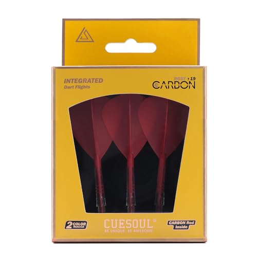 CUESOUL ROST T19 Carbon Integrated Dart Shaft and Flight,Kite Shape,Set of 3