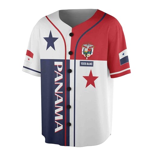 Customized Name Panama Flag Coat of Arms Baseball Jersey S-5XL miniatura 2