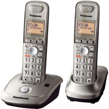 Panasonic KX-TG4012N DECT 6.0 PLUS Expandable Digital Cordless Phone, Champagne Gold, 2 Handsets