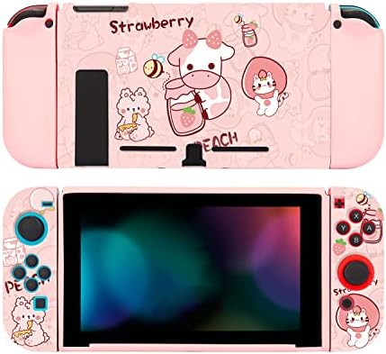 Protective Case for Nintendo Switch – Strawberry Cow – Soft Anti-Scratch Shockproof Slim Cover Case for Nitendo Switch and Joy-Con