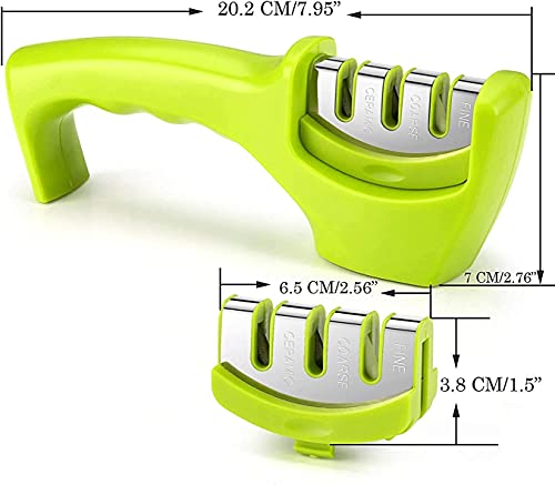 ZHEYANG Messerschärfer Profi Messerschleifer Küchenmesserschärfer 3-stufiger Schärfer, verbesserter Schärfer, Stumpfe… – Bild 5