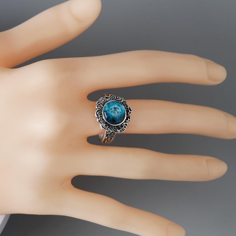 Witch Ranni Dark Moon Ring Retro Adjustable Rings Cosplay Jewelry Accessories3