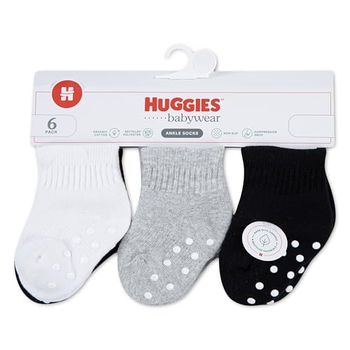 Image of HUGGIES Baby Multi-pack Lightweight Ankle Gripper Socks