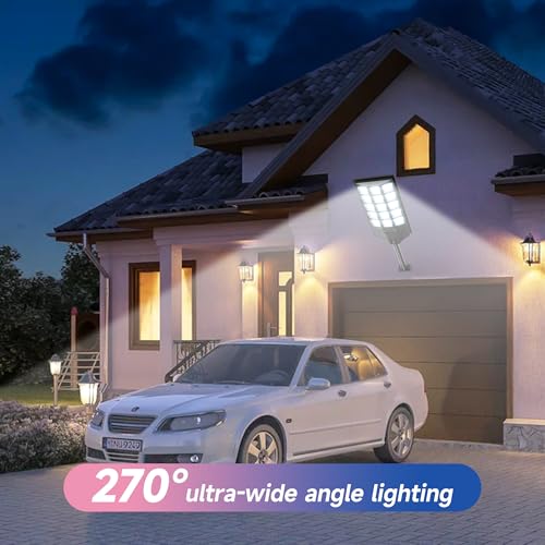 Solar Lights Outdoor for Outside, Waterproof Solar Street Lights Outdoor, 6500K Dusk to Dawn Security Flood Lights Motion Sensor with Remote Control for Yard, 4 Pack - Image 5