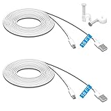 2 Pack 16.4FT Power Extension Cable for Wyze Cam Pan/WyzeCam/Kasa Cam/YI Dome Home Camera/Furbo Dog/Nest Cam/Blink/Amazon Cloud Camera,USB to Micro USB Durable Charging and Data Sync Cord