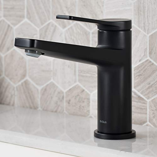 Promo Discount Up To 70% Off Kraus KBF-1401MB Indy Single Handle Basin Bathroom Faucet, Matte Black