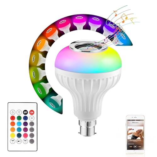 RGB Music LED Bulb with Bluetooth Speaker | 12W B22 Wireless Ligh...