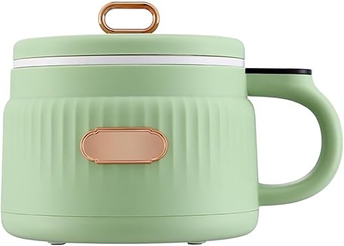 Electric Hot Pot, 1.6L Ramen Cooker, Multi-Function Electric Hot Pot, Portable Sauté Pan with Over-Heating Protection, Boil Dry Protection, for Pasta, Noodles, Steak, Egg Green