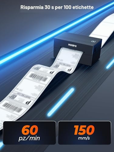 MUNBYN Imprimante Etiquettes Expédition Bluetooth, Imprimante Thermique sans Fil 4x6 pour Colis et Petites Entreprises à Domicile, Compatible avec iPhone, Android, Mac, Windows, Colissimo et UPS, Noir - 6