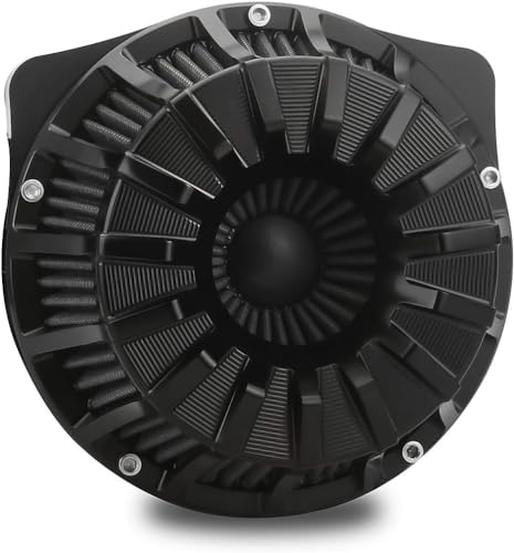 Image of For harley air cleaner filter Touring street glide road king electra tri trike Dyna Sportster XL 883 1200 Softail air intake (Speed 15 style - Black, C-For Touring 08-16, Softail 16-17)