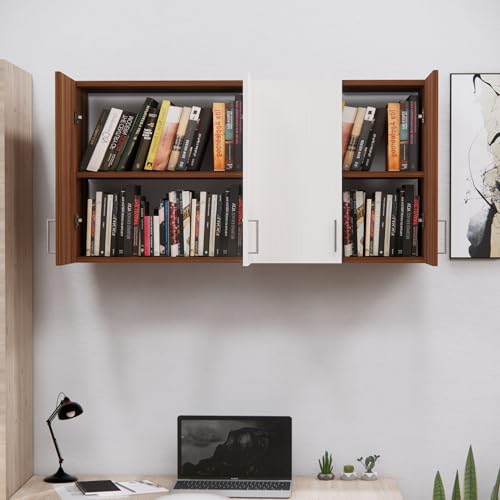 Image of SPECIALITY PANELS 4 Door Modular Wall Mounted Kitchen Cabinet with Adjustable Shelf Space Saving Storage Unit Durable Engineered Wood Cupboard for Kitchen Living Room Utility Organizer Furniture