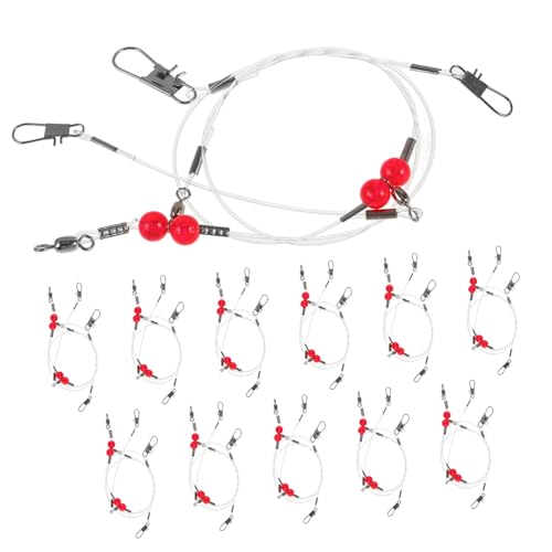 GANAZONO 12pcs Professional Saltwater Fishing Leaders Bite Line High-Strength Fishing Wire Leaders