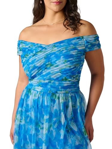 Image of Adrianna Papell Sweetpea Print Tulle Gown